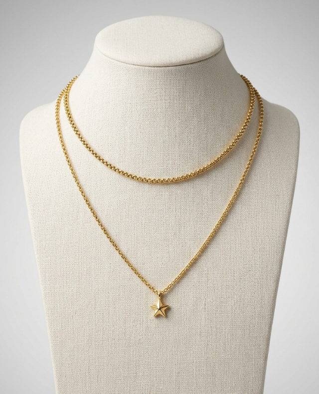 Collares de mujer en plata y chapado en oro - colección Timpyk