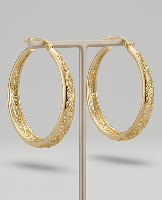 Aros Dolores, pendientes originales en aro de oro 18K de Timpyk