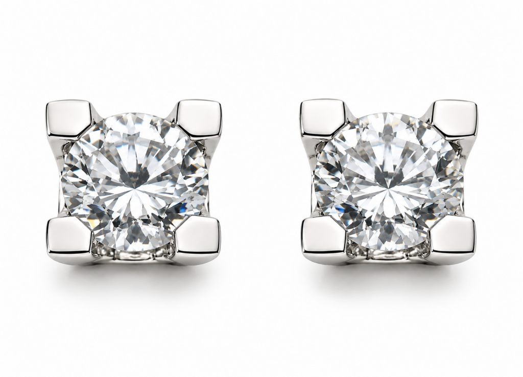 Pendientes de mujer de diamantes 4 garras en oro de 18 quilates para una ocasión especial