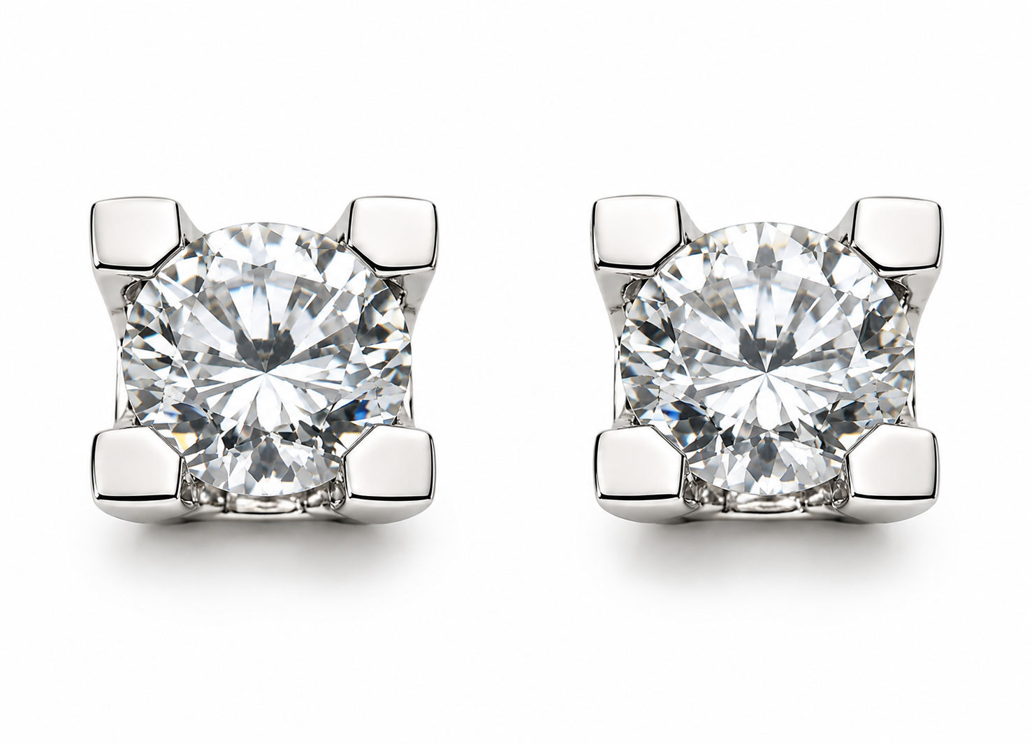 Pendientes de mujer de diamantes 4 garras en oro de 18 quilates para una ocasión especial